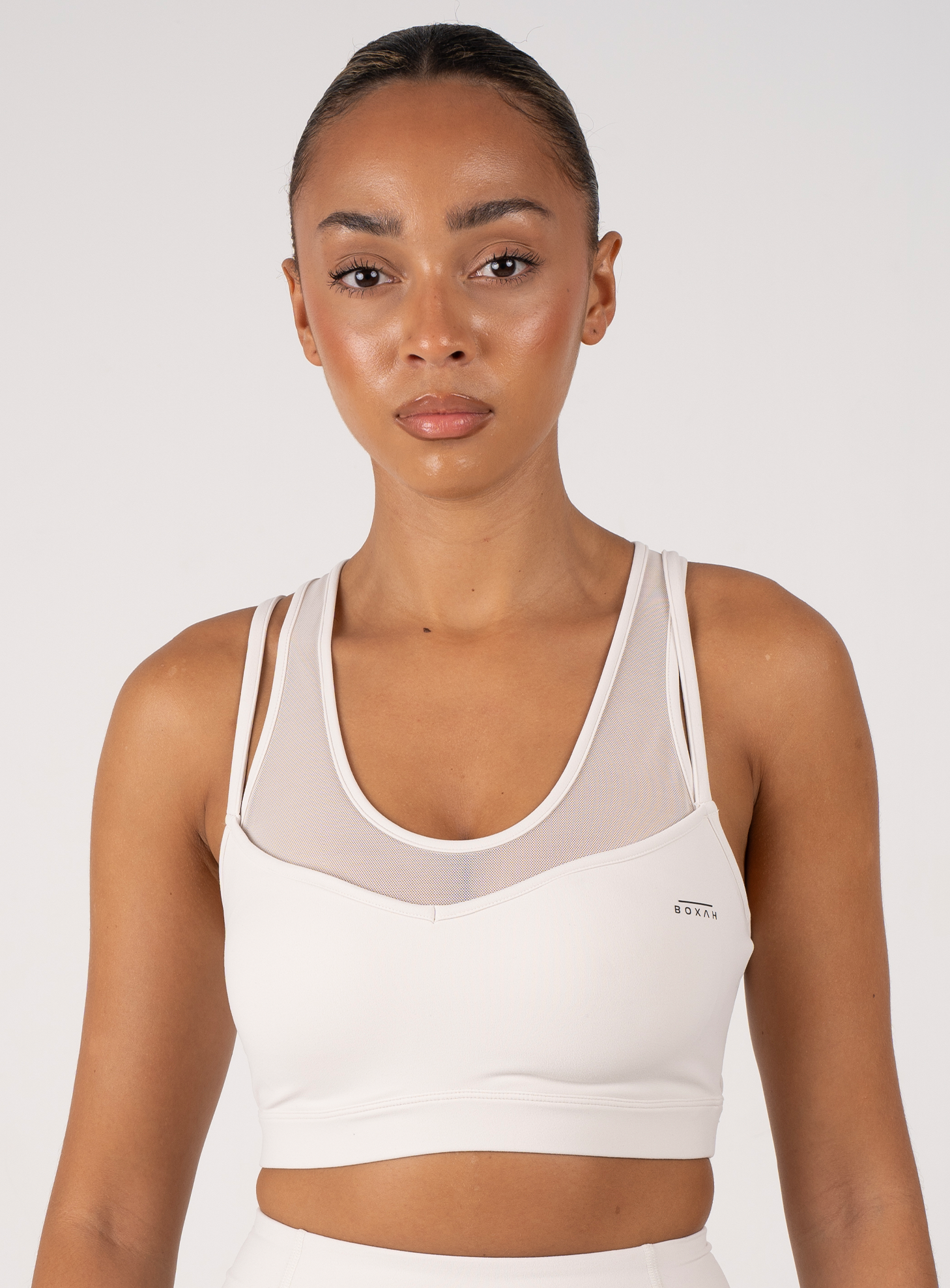 Lightweight Performance Support Sports Bra | White - BOXAH