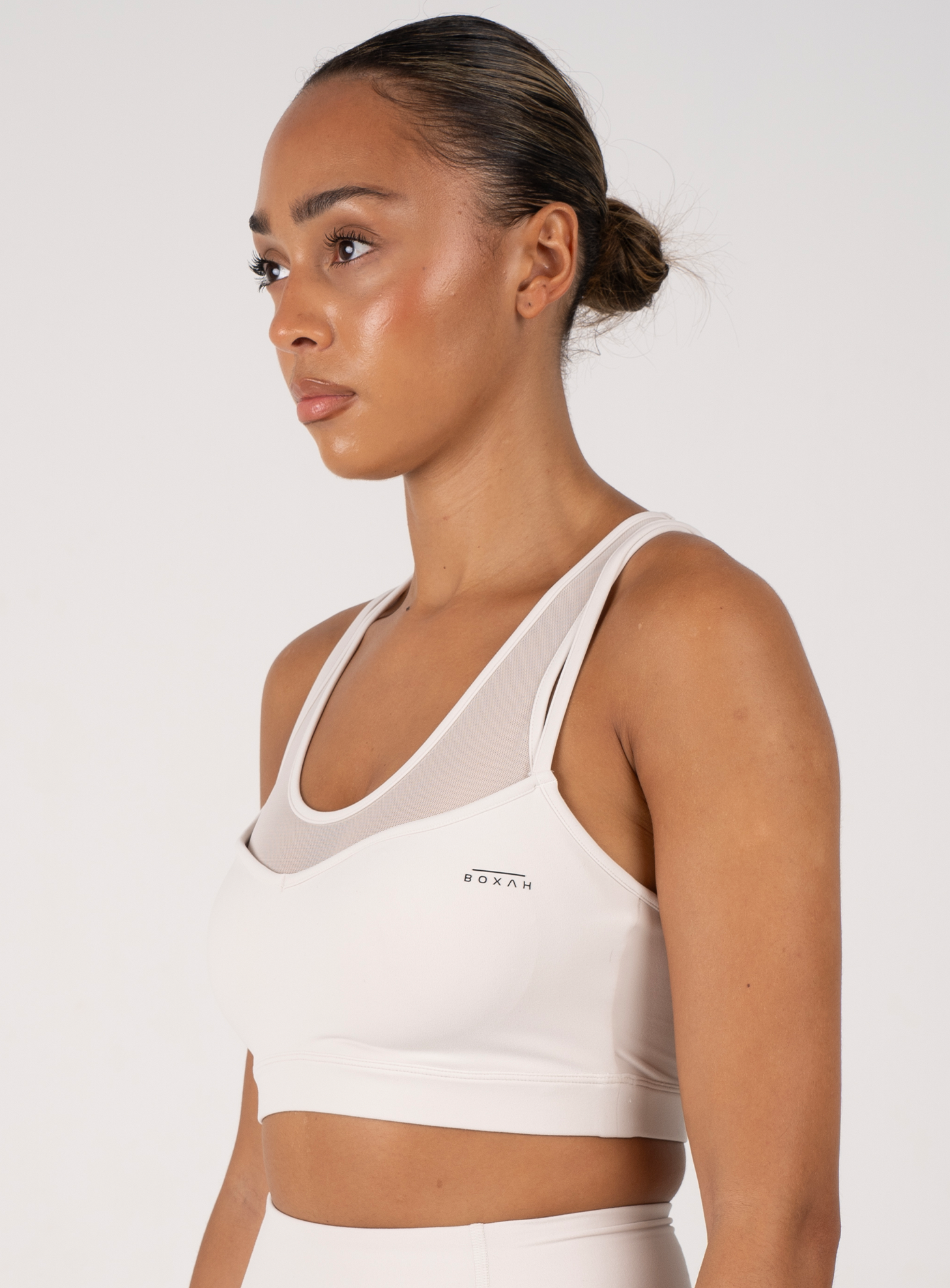 Lightweight Performance Support Sports Bra | White - BOXAH