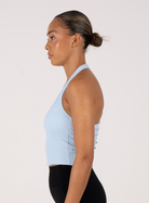 Loop Neck Ribbed Sports Vest | Sky Blue - BOXAH