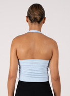 Loop Neck Ribbed Sports Vest | Sky Blue - BOXAH