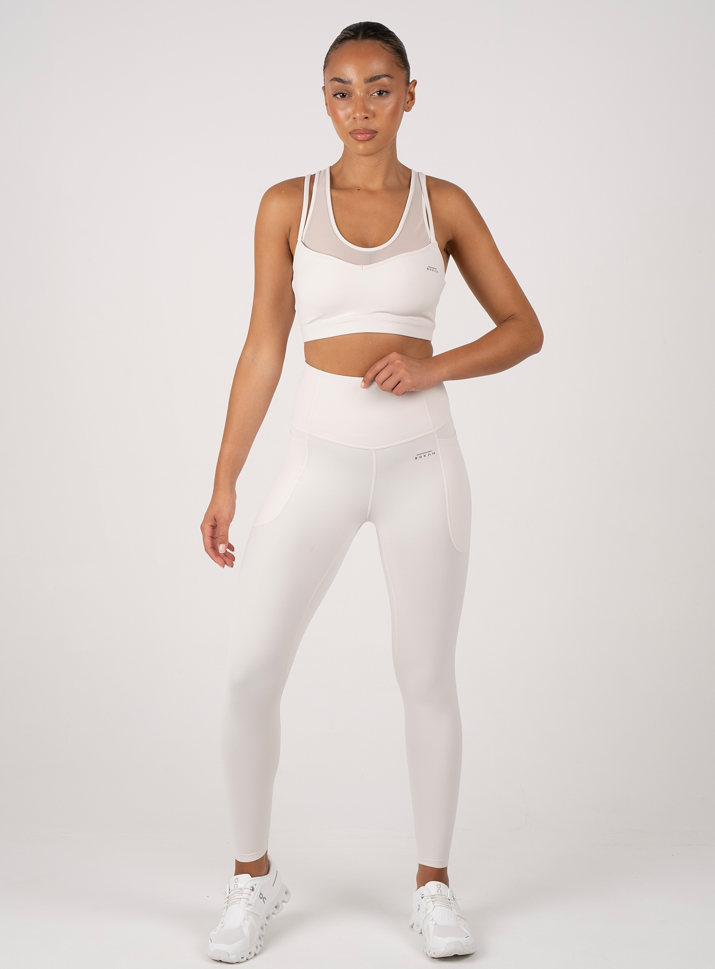 Lightweight Performance Support Sports Bra | White - BOXAH