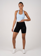 Loop Neck Ribbed Sports Vest | Sky Blue - BOXAH